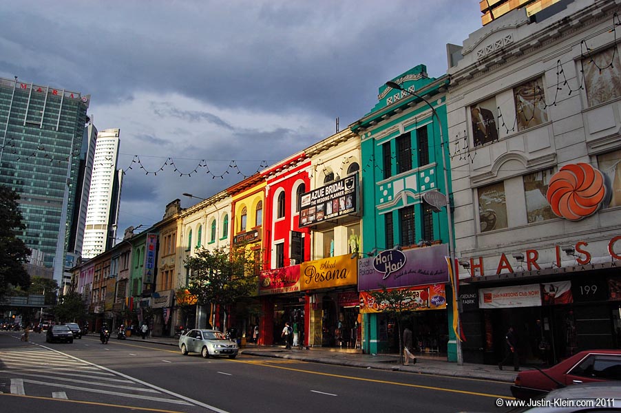 Colorful storefronts.