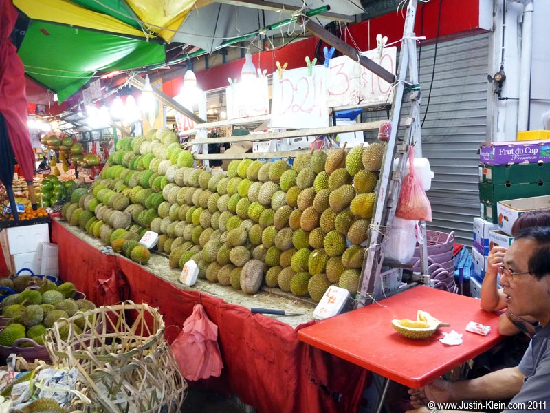...If you've ever seen a Durian, you'll know exactly why.  Reminder: these are the fruits that smell <i>exactly</i> like farts.  Honestly, it's true.