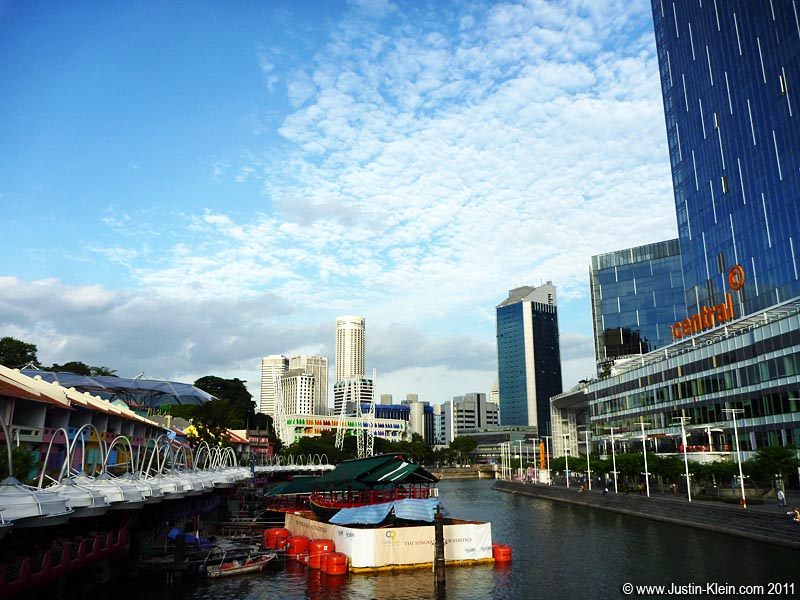 Clarke Quay from the bridge where I was drinking on Friday night.