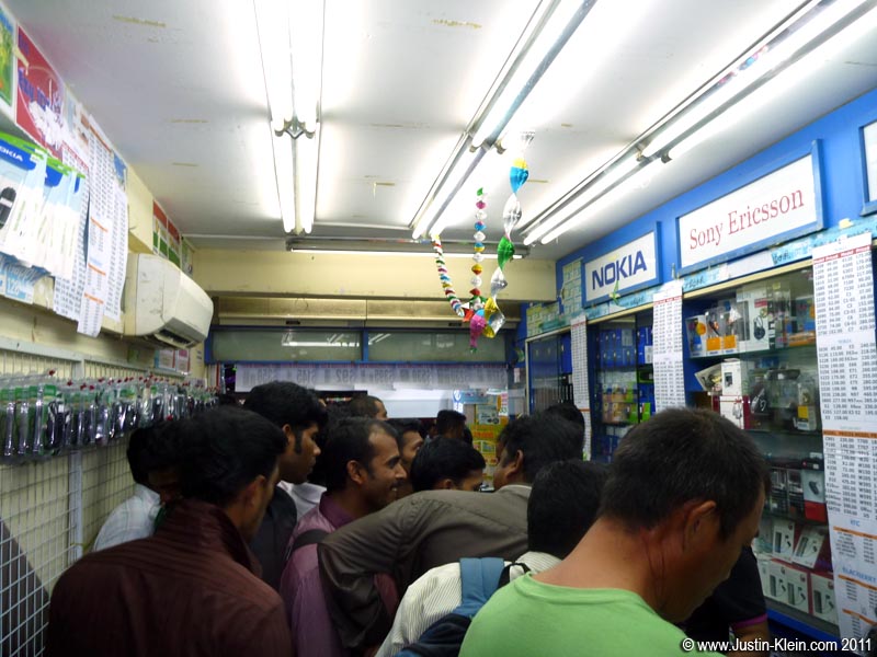 An overflowing cellphone shop where I picked up my SIM card.