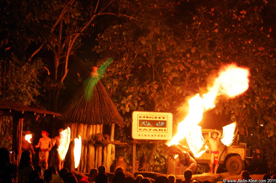 An interesting fire dance near the entrance to the park.