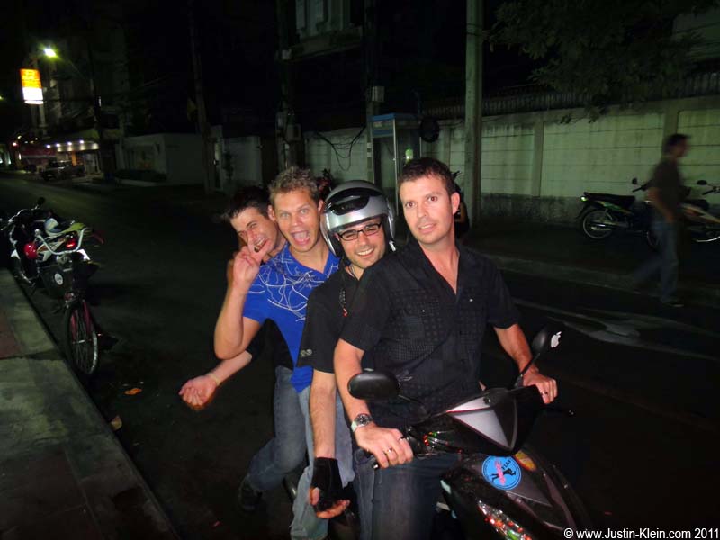 The Bangkok Crew: from front to back, Giles, Stefan, Jack and I. Not pictured: Evan, Ulle, and Max.