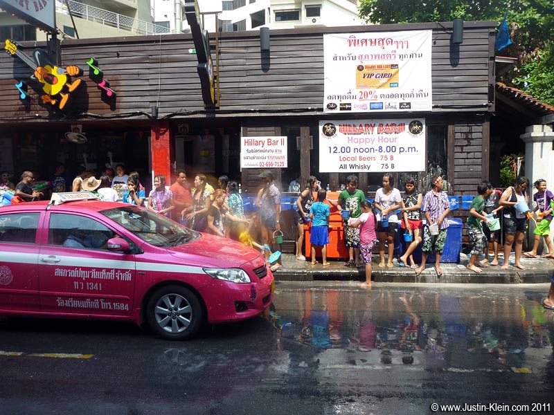 Bar streets especially have lots of Songkran-related action.